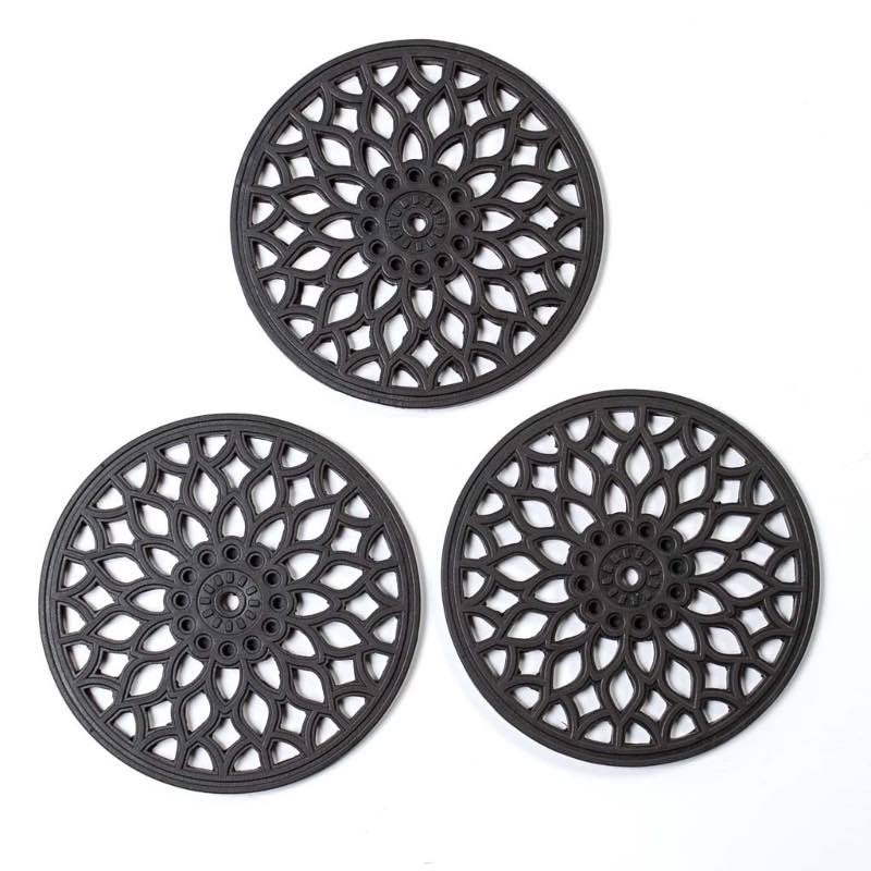 Recycled Rubber Garden Stepping Mats, Set of 3 - Floral